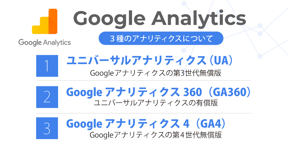 GoogleAnalyticsの種類解説